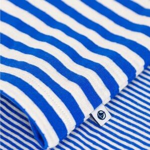 Petit Bateau Blue and White Striped Shirt and Pants Per-owed good condition